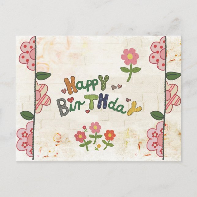 fröhliches Stickbildbild Postcard (Front)