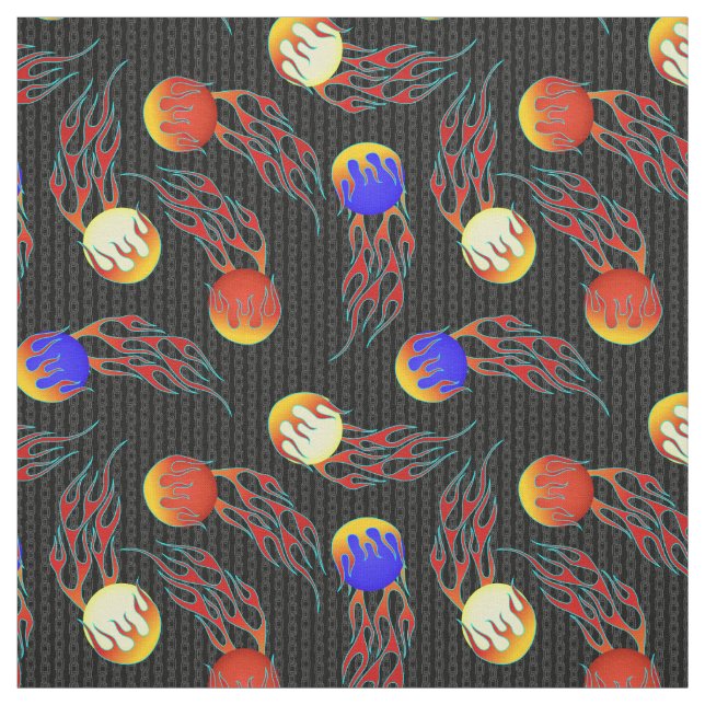 Frolf - Flaming Disc Golf Fabric (Swatch)