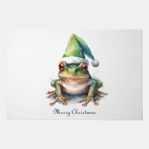 Frolic Christmas Frog, custom Doormat