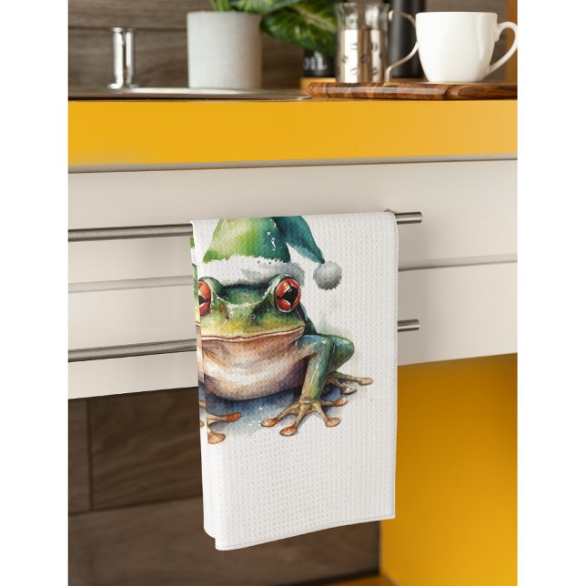 Frolic Christmas Frog, custom Kitchen Towel (Creator Uploaded)