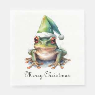 Frolic Christmas Frog, custom Napkins