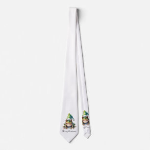 Frolic Christmas Frog, custom Neck Tie