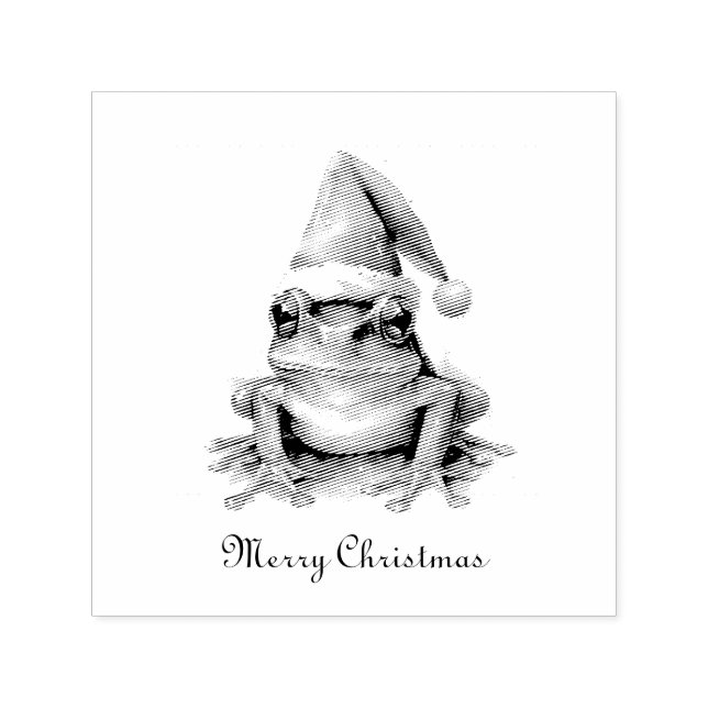 Frolic Christmas Frog, custom Self-inking Stamp (Design)