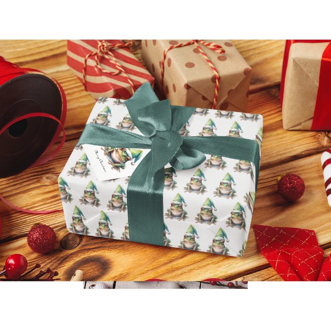 Frolic Christmas Frog  Wrapping Paper (Creator Uploaded)