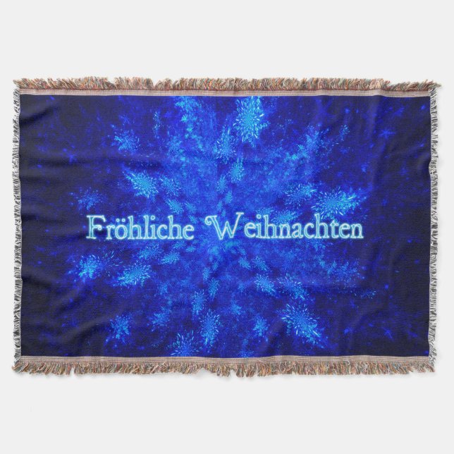 Froliche Weihnachten - Snowburst Throw Blanket (Front)
