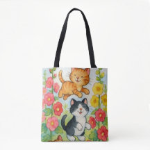 Frolicking Country Cats in Garden