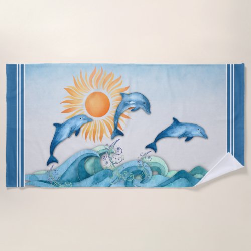 Frolicking Dolphin Beach Towel