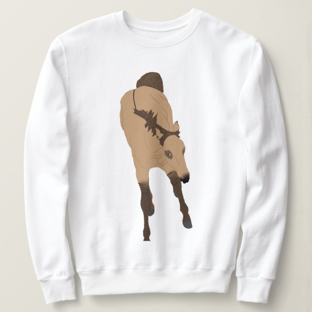 Frolicking Dun Horse Sweatshirt (Design Front)