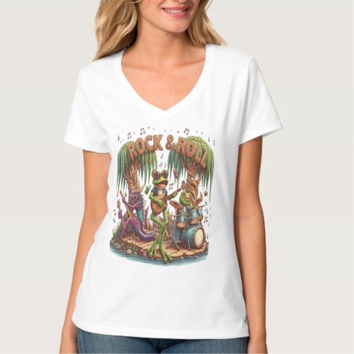 Frolicking Frogs Form Fantastic Froggy Band T_Shirt