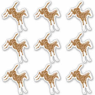 Frolicking Horse Foal - transp uni-color 9x custom Sticker