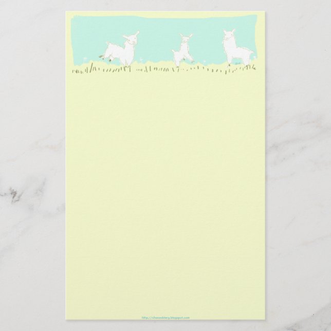 Frolicking Llama Stationery (Front)