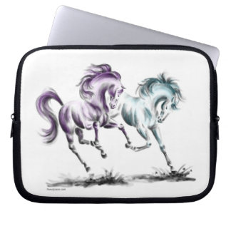 Frolicking Racing Wild Horses Laptop Sleeve