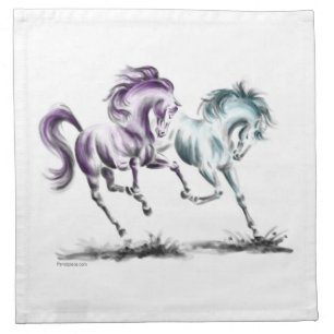 Frolicking Racing Wild Horses Napkin