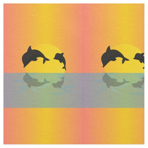 Frollocking Dolphins at Sunset Fabric