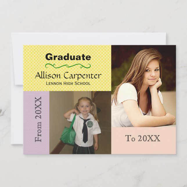 From 20XX To 20XX 2 Photo - Grad Announcement (Front)