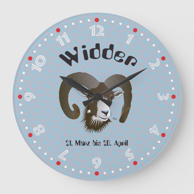 From 21 March to 20 April Large Clock (Front)