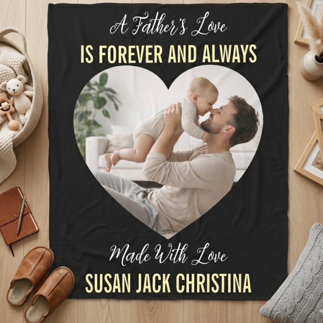 From a Father’s Love Personalized Photo  Fleece Blanket (From a Father’s Love Personalized Photo Fleece Blanket)