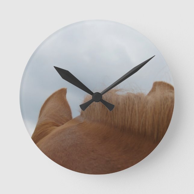 From a Horse's View, Horse Ears and Neck Round Clock (Front)
