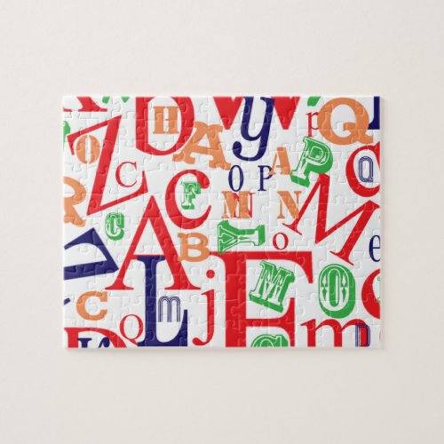 From A to Z Bold Letter Fun Activity Time Jigsaw Puzzle