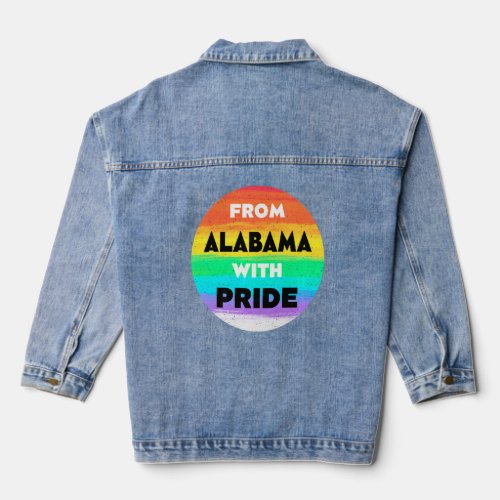 From Alabama with Pride LGBTQ Sayings LGBT Quotes  Denim Jacket