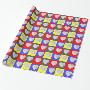 From All Of Us - Colorful Photo Template Gift Wrap at Zazzle