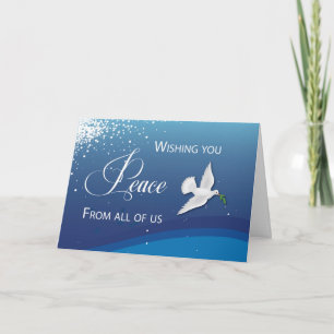 From All of Us Elegant Peace Blue Christmas Dove Card
