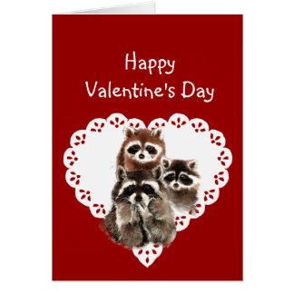 Unique 40 Raccoon Valentine Card