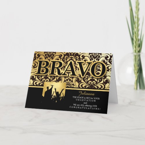from All of Us Graduation BRAVO Faux Gold Foil Card