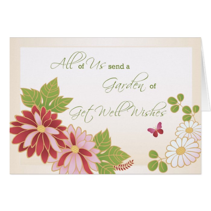 From All of Us, Group Get Well Wishes, Flowers Greeting Card