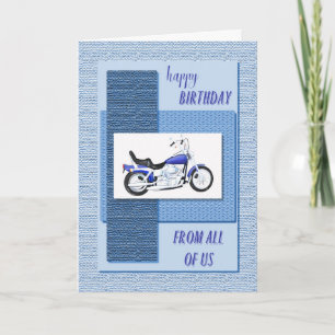 From all of us, motor bike birthday card