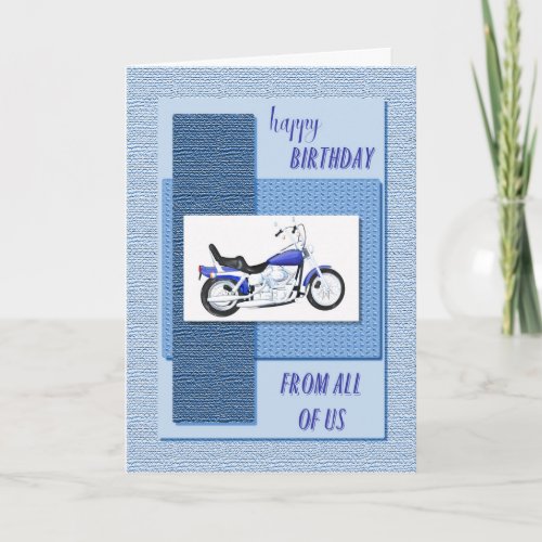 From all of us motor bike birthday card