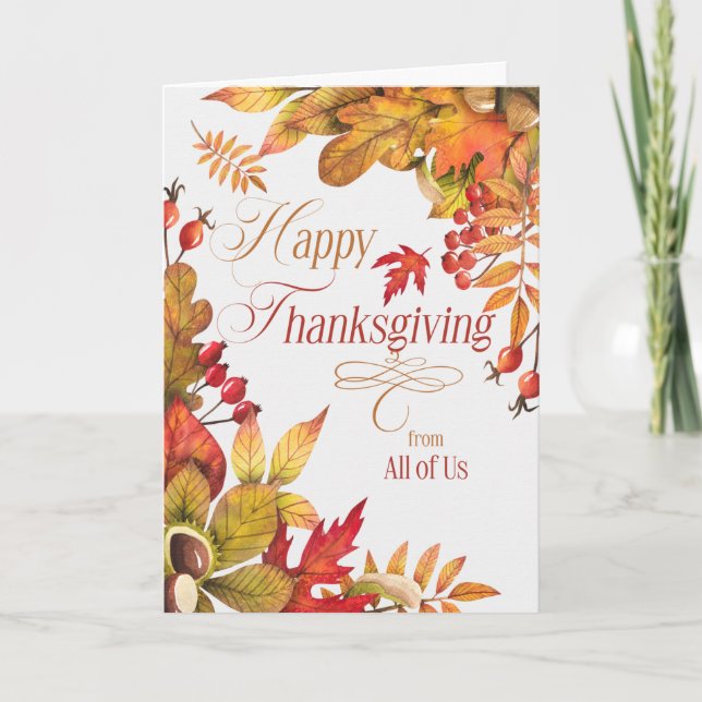 from All of Us Thanksgiving with Autumn Harvest Holiday Card (Front)