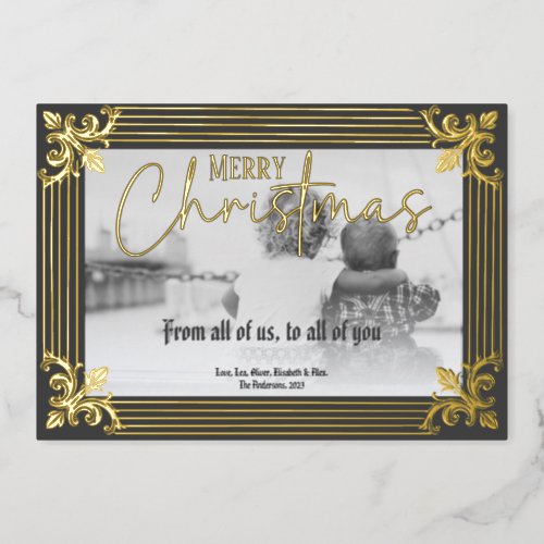 From all of us to all of you photo foil holiday card