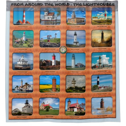 From Around The World _ The Lighthouses Shower Curtain