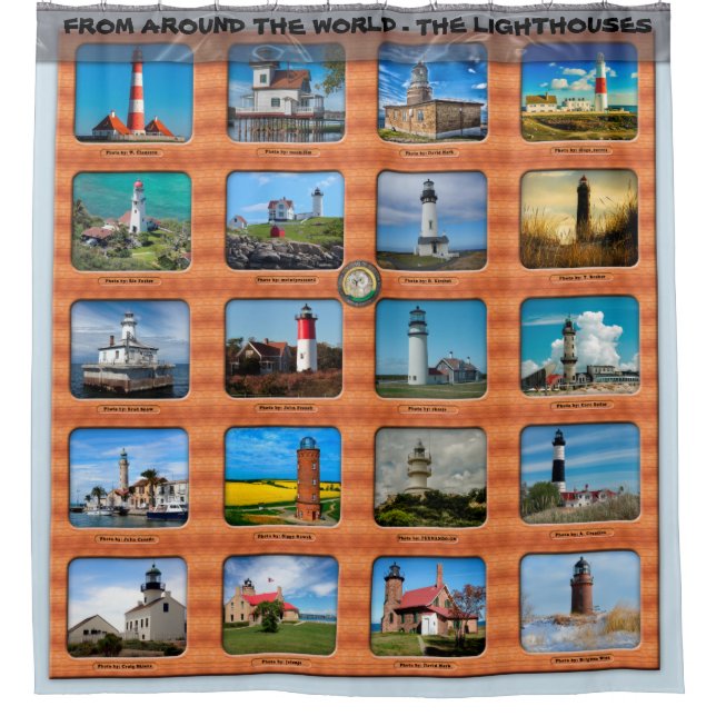 From Around The World - The Lighthouses Shower Curtain (Front)