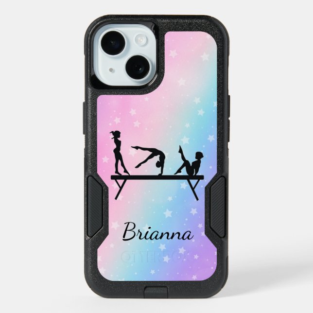 From Beam to Phone Personalized Gymnastics Otterbox iPhone Case (Back)