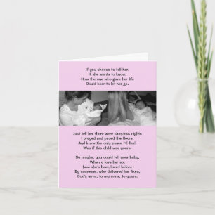 From Birth Mother to Adoptive Mother Card