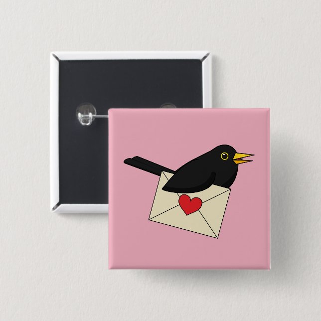 From Blackbird with Love Button (Front & Back)