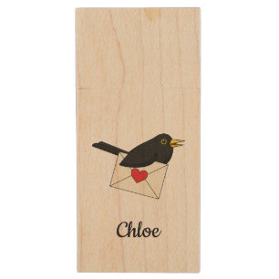 From Blackbird with Love Wood Flash Drive