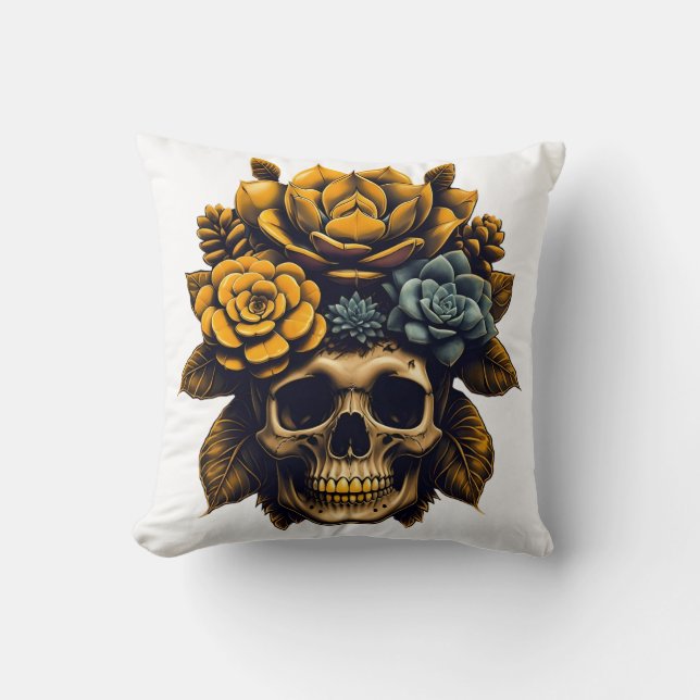 From bones to bloom throw pillow (Front)