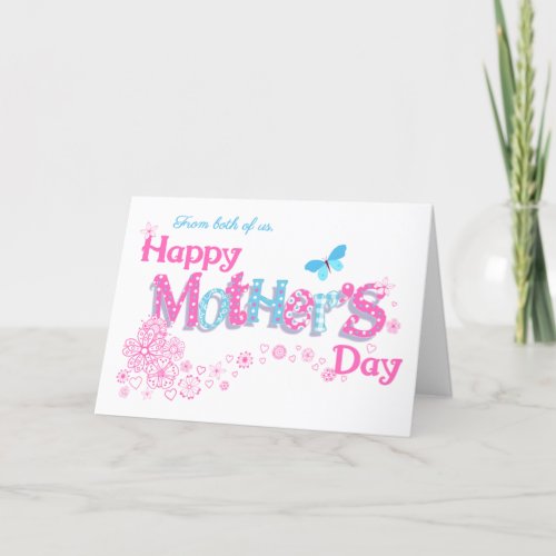 From Both of Us Mothers Day with Flowers Card