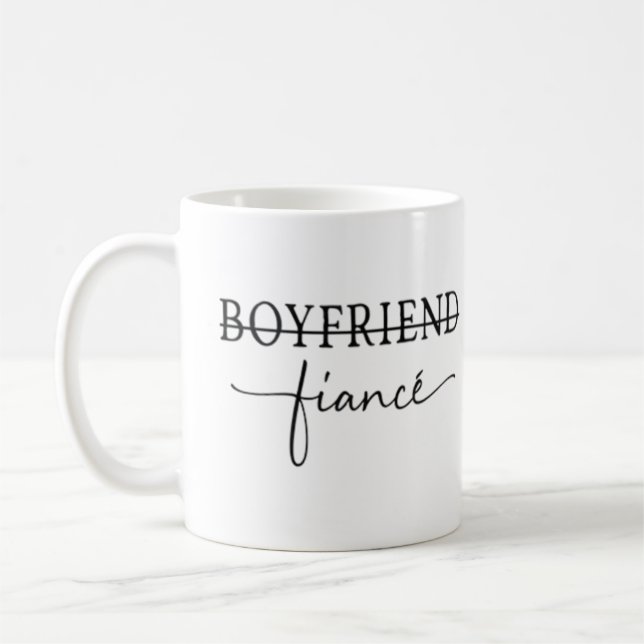 "From Boyfriend to Fiancé" Coffee Mug (Left)