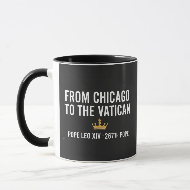 From Chicago To The Vatican Pope Leo 267th  Mug (Left)