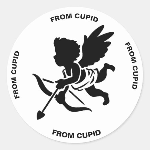 From Cupid Valentines Day Classic Round Sticker
