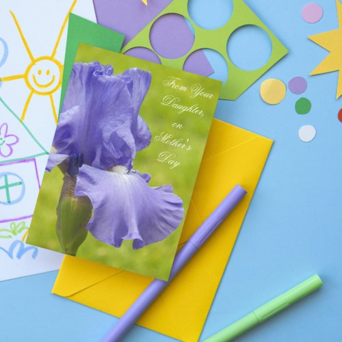 From Daughter Purple Iris Floral Mothers Day Card