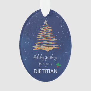 From Dietitian Christmas Tree on Navy Customizable Ornament