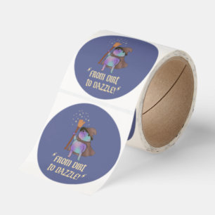 From Dirt to Dazzle Funny Wizard Frog Witch Hat Classic Round Sticker