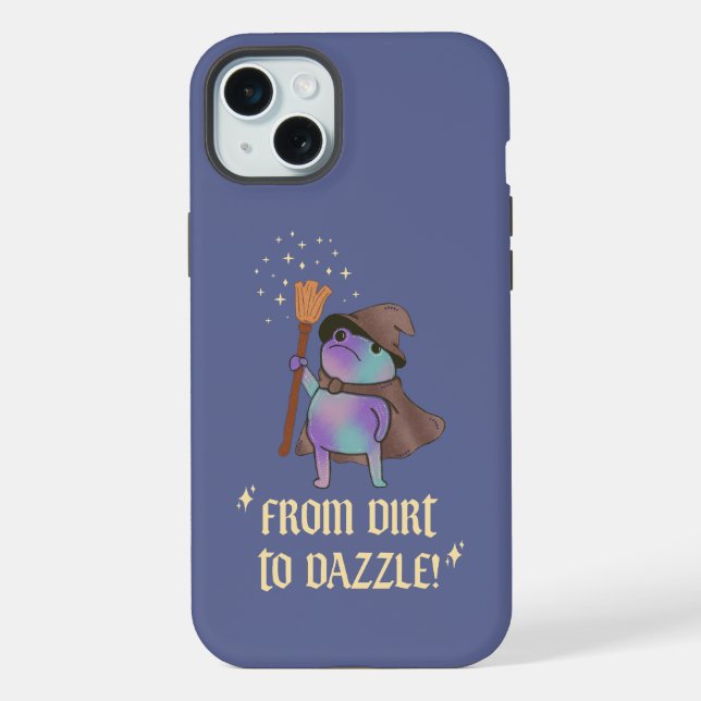 From Dirt to Dazzle Funny Wizard Frog Witch Hat  Iphone Case (Back)