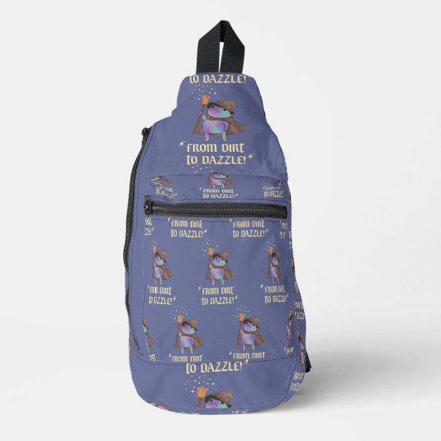 From Dirt to Dazzle Funny Wizard Frog Witch Hat  Sling Bag (Front)
