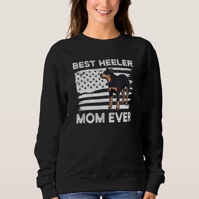 From Dog American Flag Heeler Mom Australian Cattl Sweatshirt (Front)